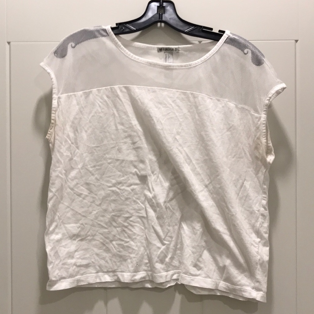 Forever 21 top with see through mesh shoulders